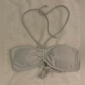 WHITE HALTER/CROSS BIKINI TOP